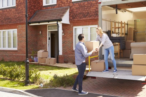 Office removals in Ruislip with packed boxes and organised workspace relocation