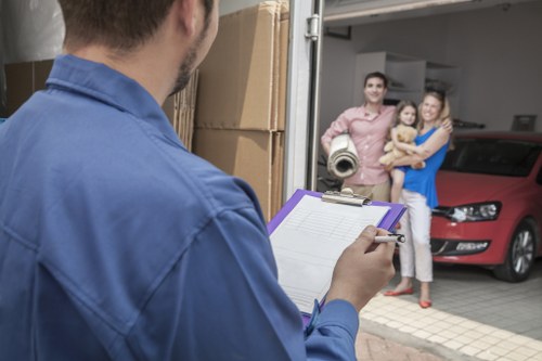 Removal van loading household items near a Ruislip property