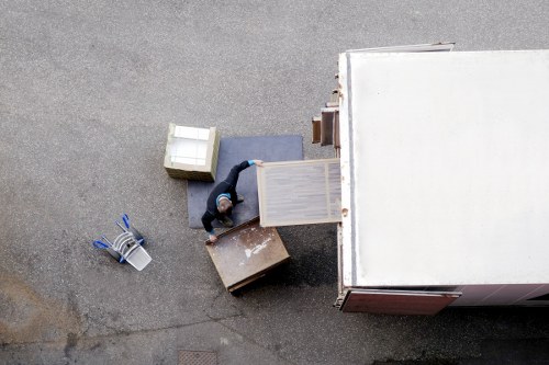 Planning office removals in Ruislip with labelled boxes and moving schedule